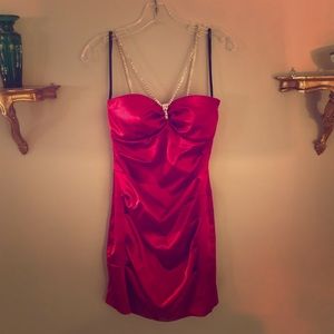 Red satin Cocktail/ formal dress